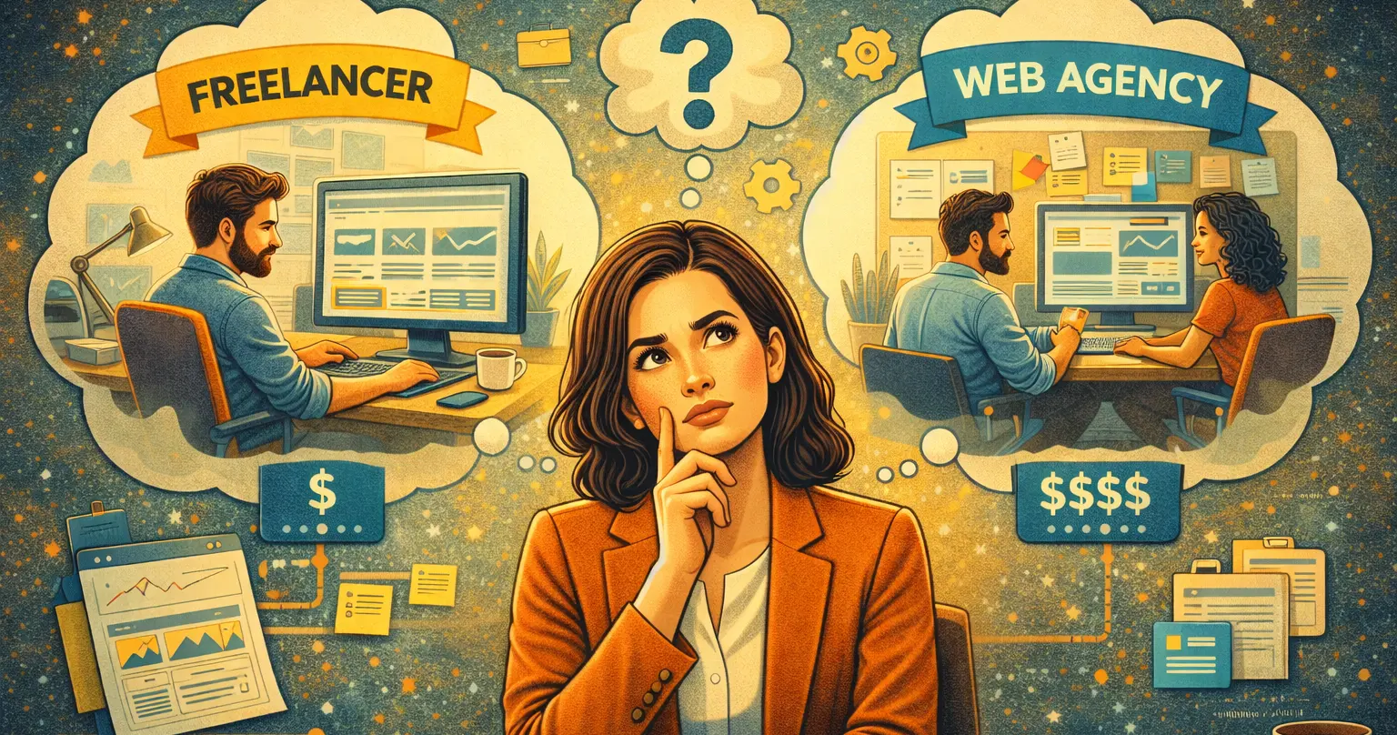A business owner considers site redesigns