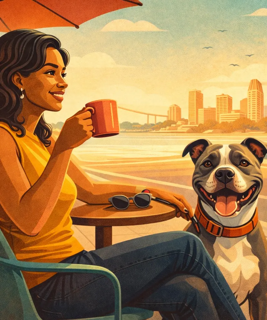 A woman sipping coffee enjoying her stress free hosting